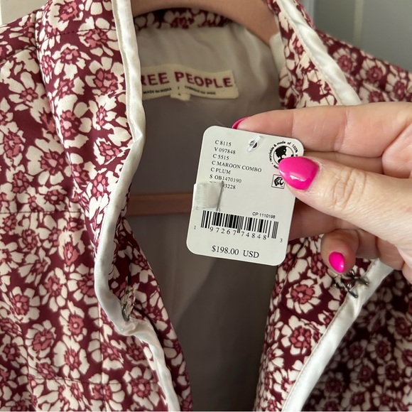 NWT Free People Chloe Quilted Floral Jacket - Picture 6 of 7